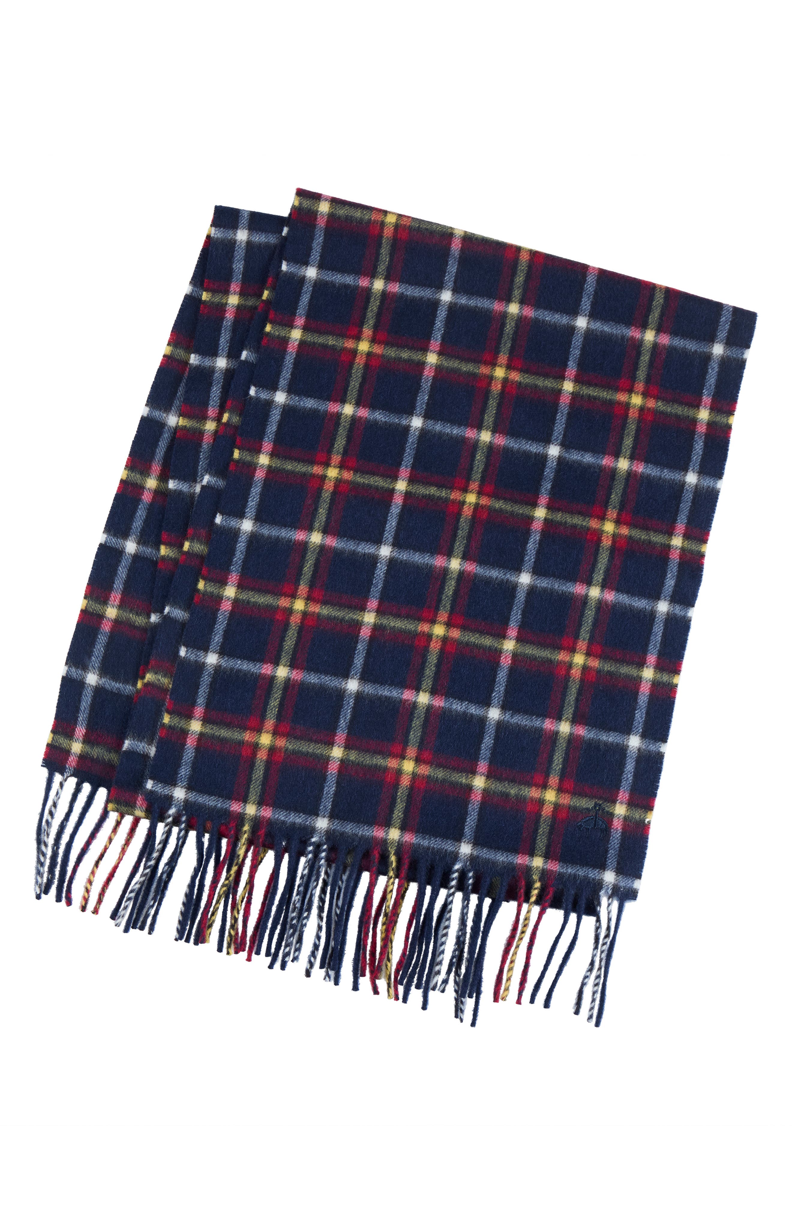 Brooks Brothers Plaid Wool & Cashmere Blend Fringe Scarf