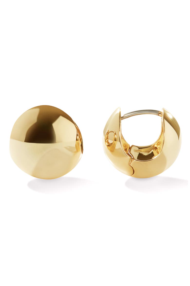 Mini Abby Sphere Huggie Hoop Earrings, Main, color, GOLD