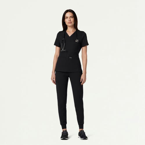Jaanuu 6-pocket Slim Knit Scrub Jogger In Black