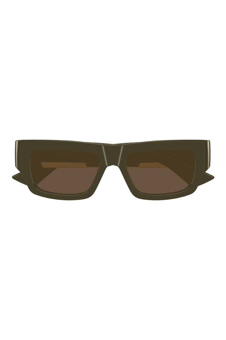 Gender Inclusive BV1452S Rectangle Sunglasses, Main, color, GREEN