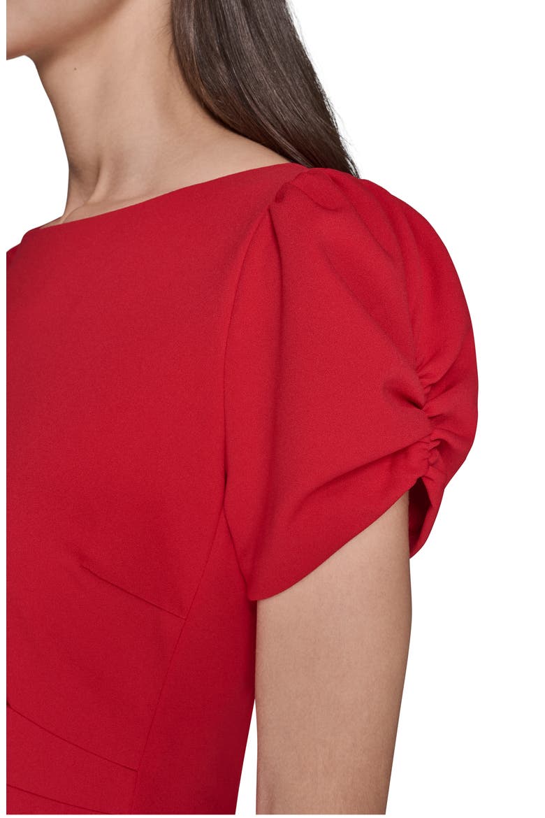 Short Sleeve Crepe Sheath Dress, Alternate, color, ADMIRAL RED