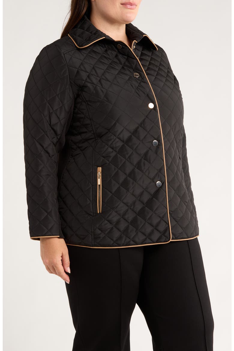 Quilted Jacket, Alternate, color, JONES BLACK/ CARAMEL