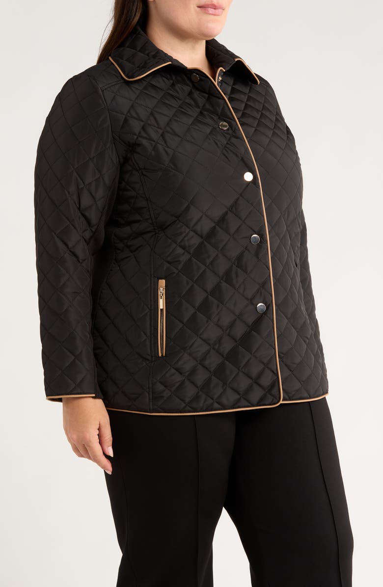 Jones New York Quilted Jacket, Alternate, color, Jones Black/ Caramel