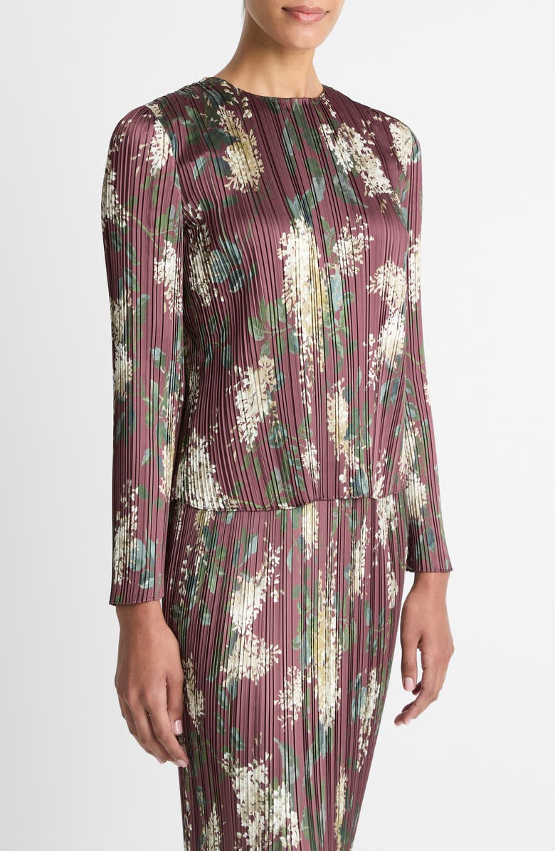 Vince Lilac Micropleat Satin Top, Alternate, color, Dark Bordeaux