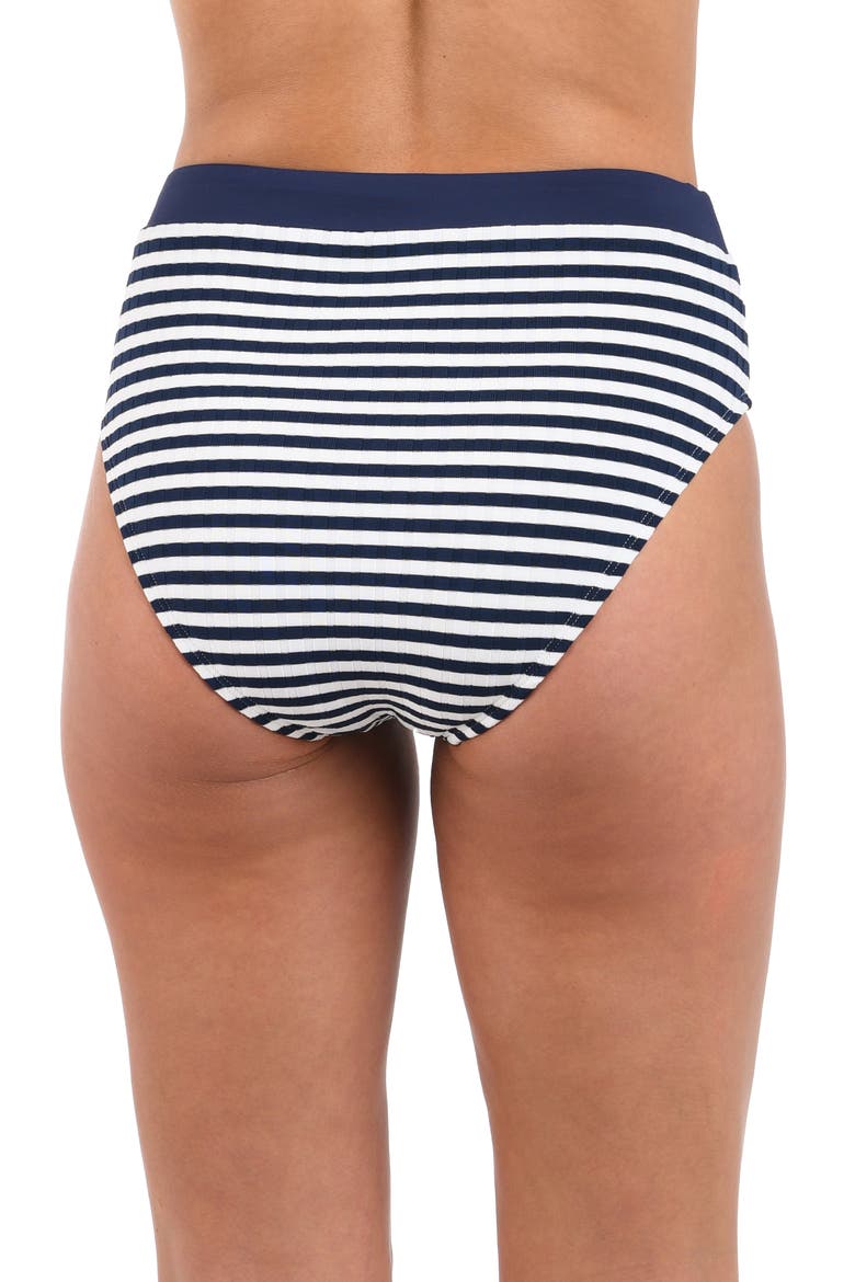 Sail High Waist Bikini Bottoms, Alternate, color, INDIGO
