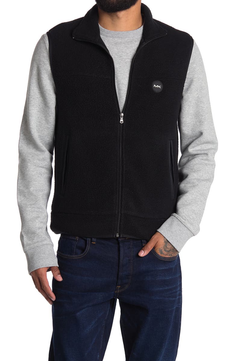 Michael Kors Faux Shearling Zip Vest, Main, color,