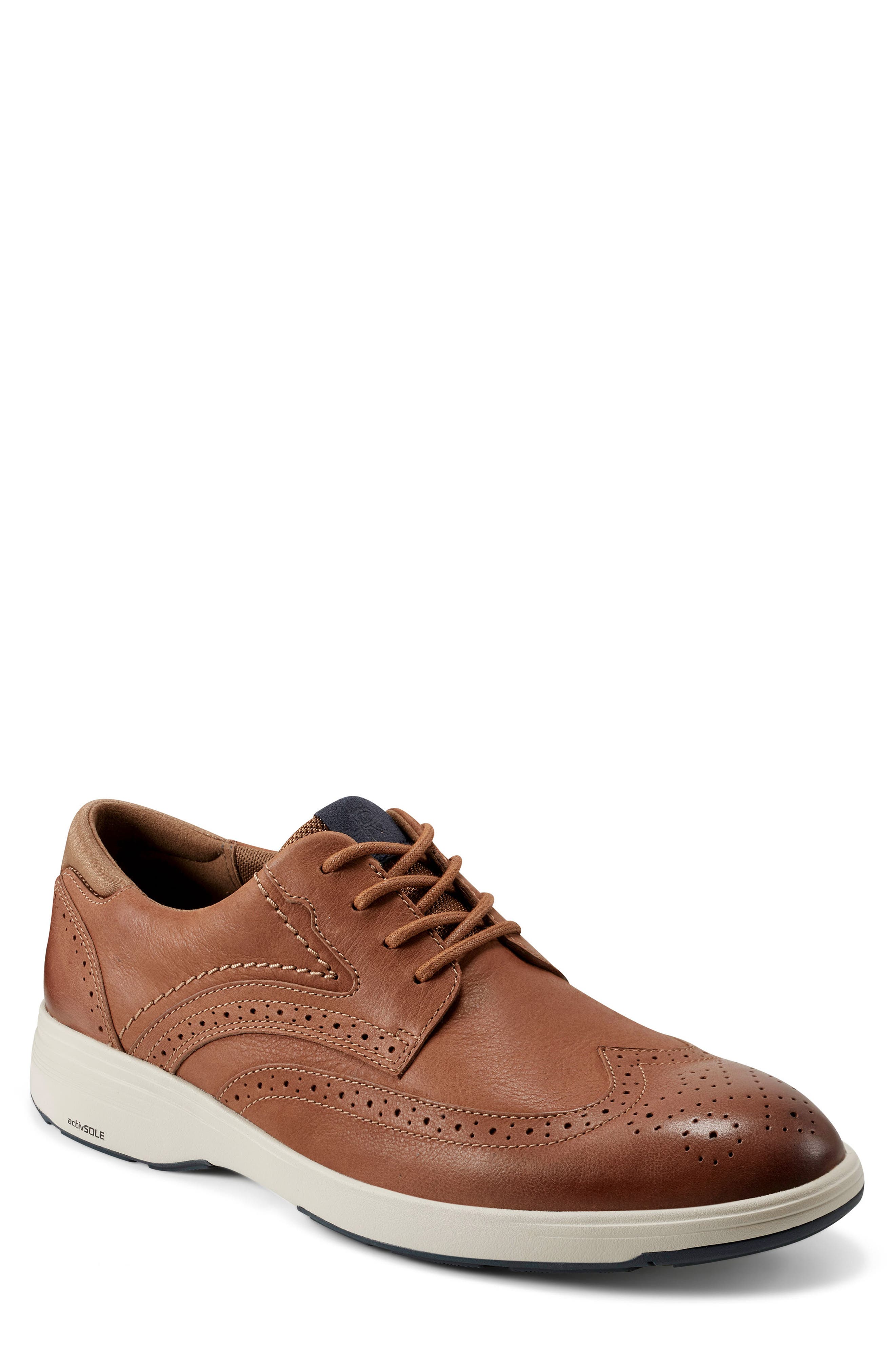 Rockport Noah Wingtip Derby, Main, color, Light Natural