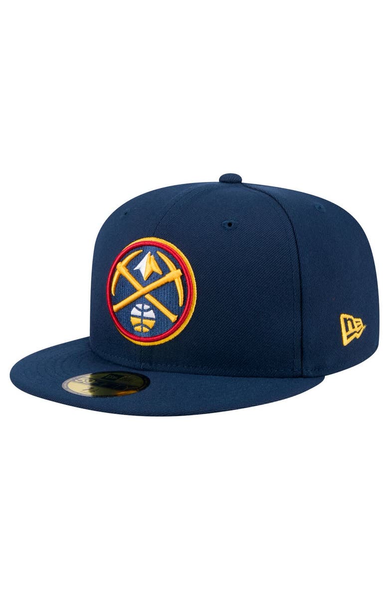 New Era Men's New Era Navy Denver Nuggets Throwback Pennant 59FIFTY Fitted Hat, Alternate, color, 