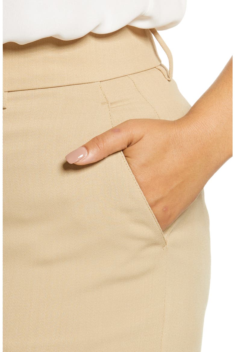 Straight Leg Wool Blend Trousers, Alternate, color, STRAW