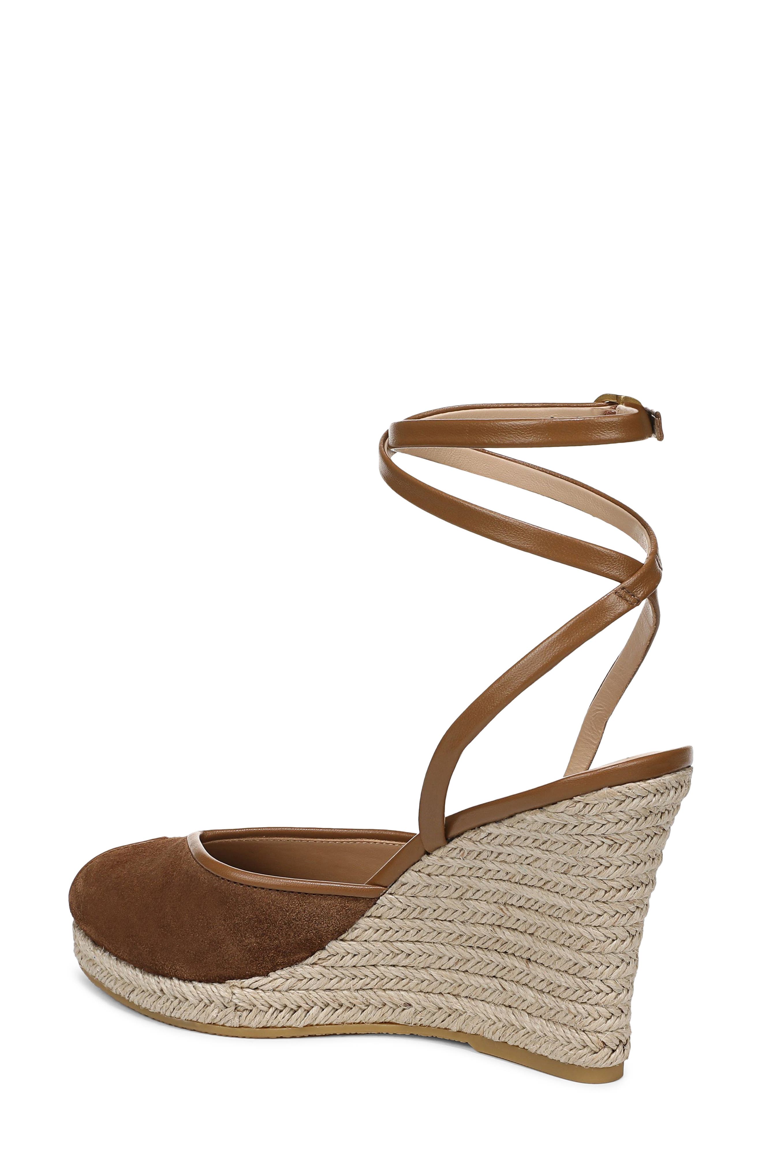 Veronica Beard Pasina Ankle Strap Wedge Sandal, Alternate, color, Chestnut