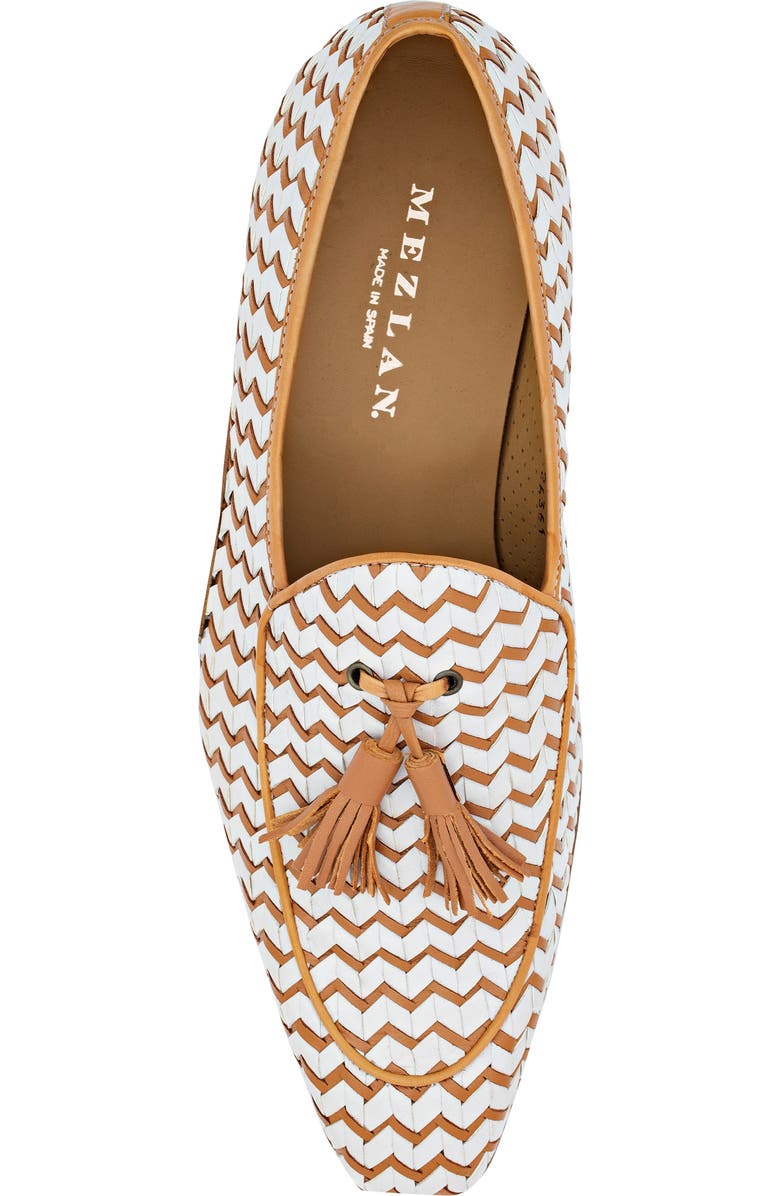 Mezlan Santa Tassel Bit Woven Leather Loafer, Alternate, color,