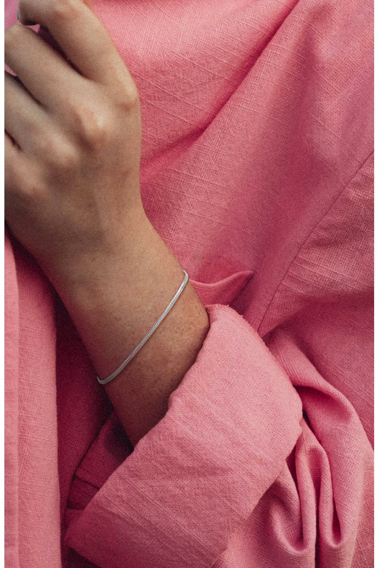Sterling Silver Herringbone Chain Bracelet, Alternate, color, SILVER
