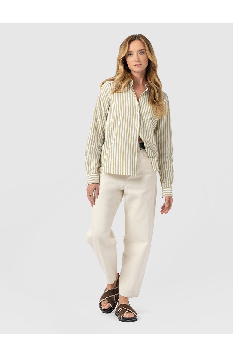 Saint + Sofia Anneliese Shirt, Alternate, color, Green Stripe