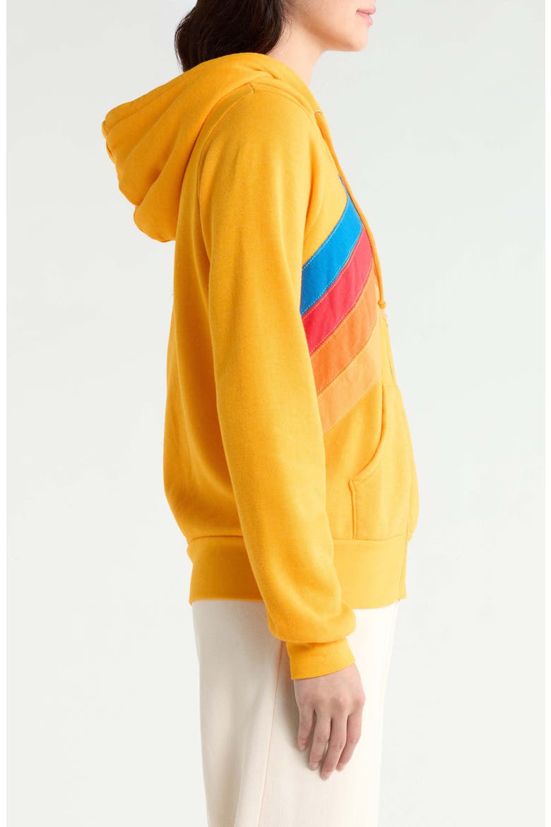 Mountain Stitch Chevron Zip Hoodie, Alternate, color, GOLD