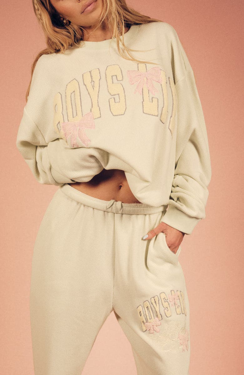 BOYS LIE Bows Kimmy Thermal Sweatpants, Alternate, color, Green