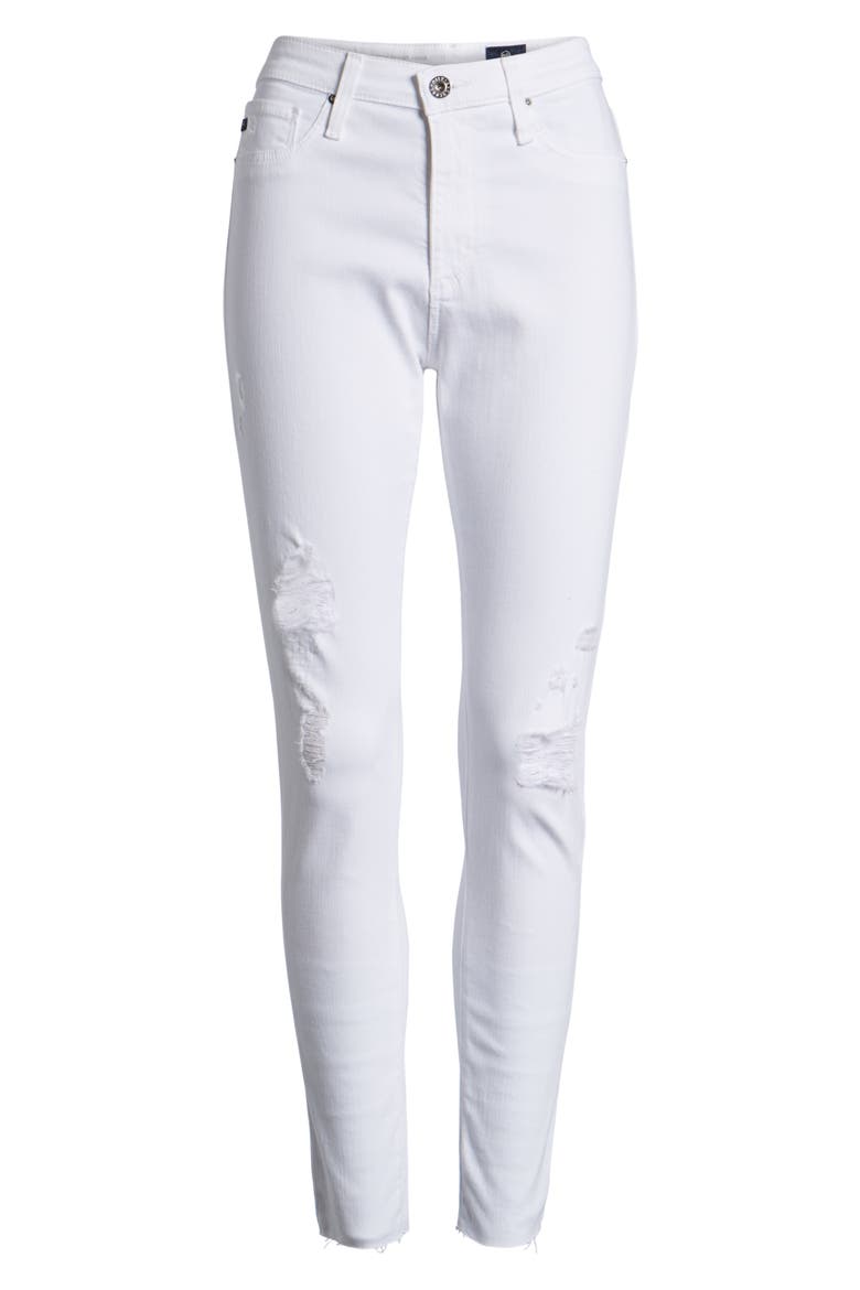 The Farrah High Waist Ankle Skinny Jeans, Alternate, color, UNCHARTED WHITE