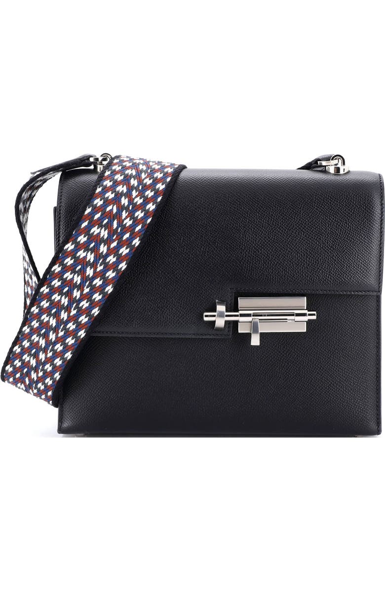 Pre-Owned Hermes Verrou Bag Epsom and Canvas 23, Main, color, Noir