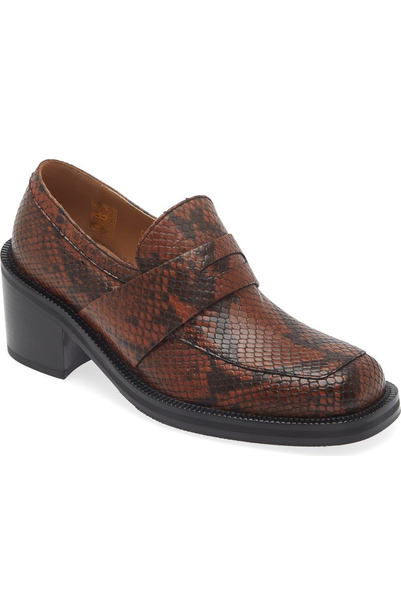 Dries Van Noten Snakeskin Embossed Penny Loafer, Main, color,