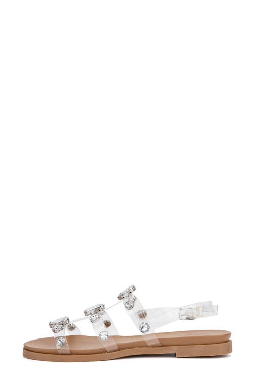 Olivia Miller Clear Rhinestone Stud Slingback Sandal In Clear