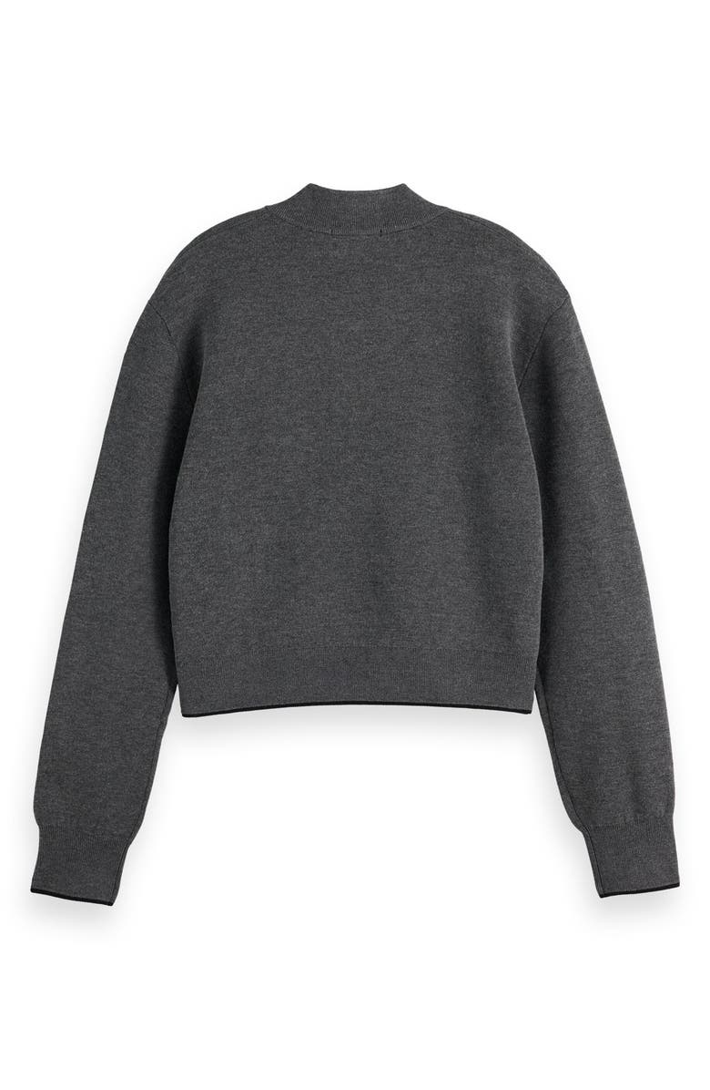 Scotch & Soda Compact Knit Crop Bomber Cardigan, Alternate, color, 