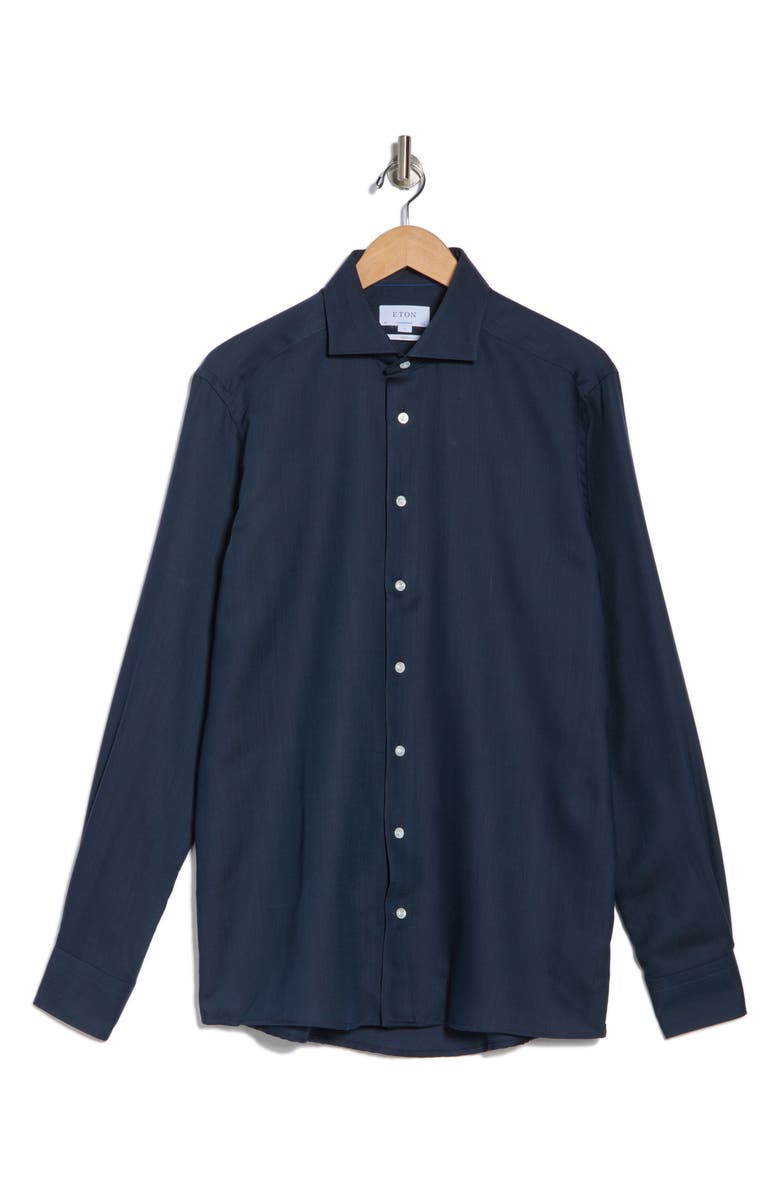 Eton Contemporary Fit Solid Merino Wool Dress Shirt, Alternate, color,