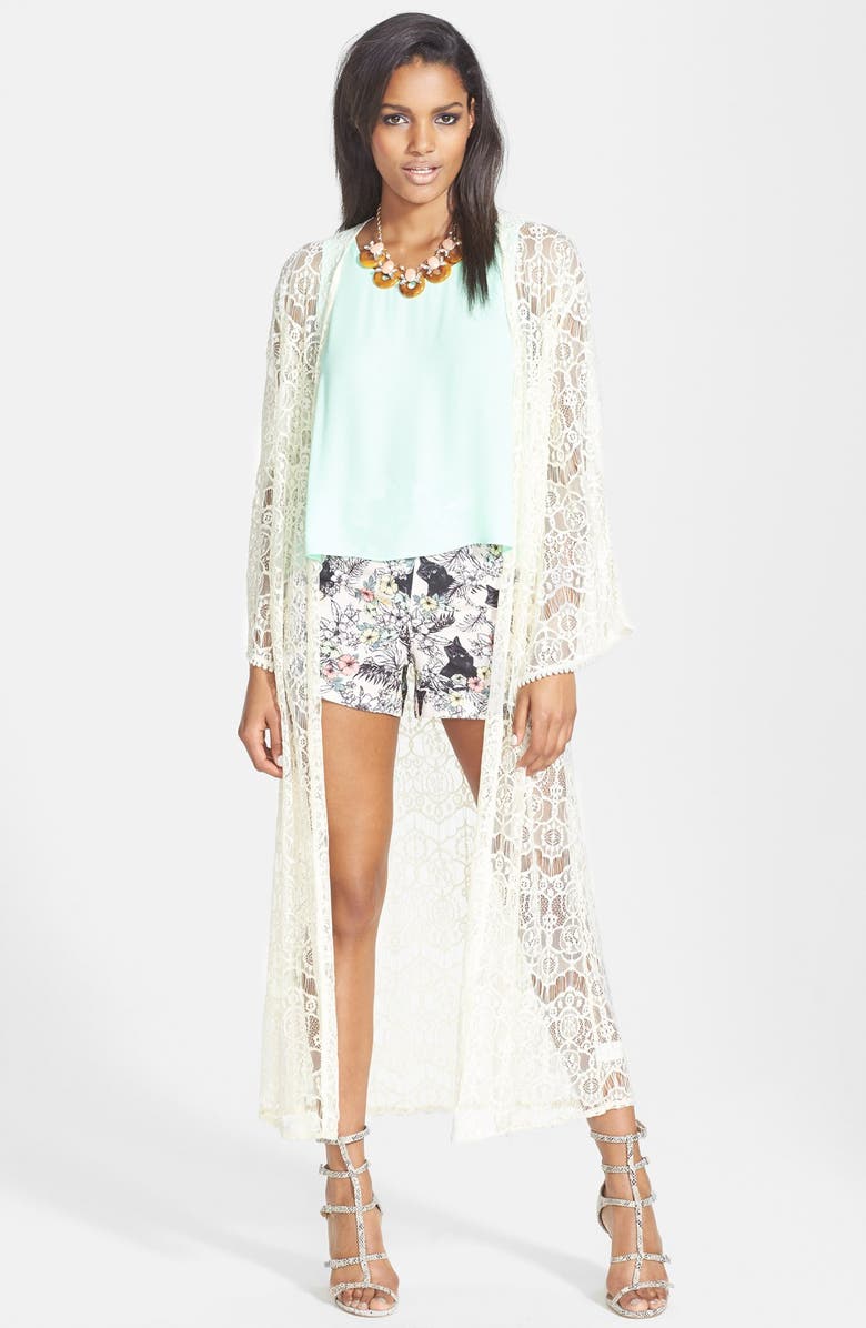 ASTR the Label ASTR Lace Kimono Cardigan, Main, color, 