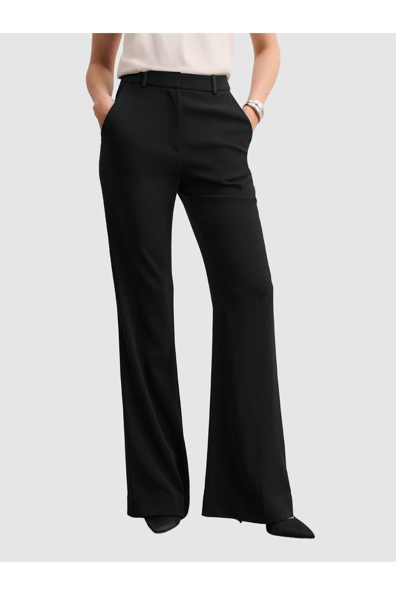 Lexington Clever Crepe Wide Leg Trousers, Main, color, Black