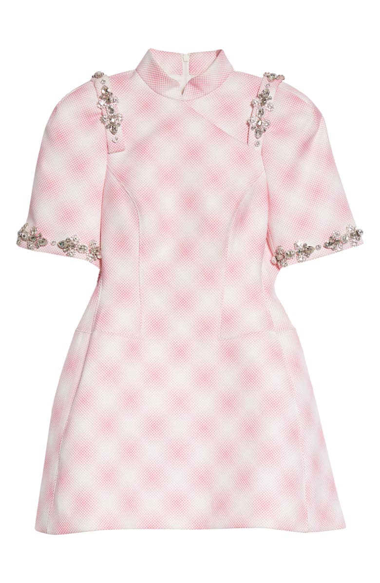 Shushu/Tong Qipao Embellished Check Minidress, Alternate, color,
