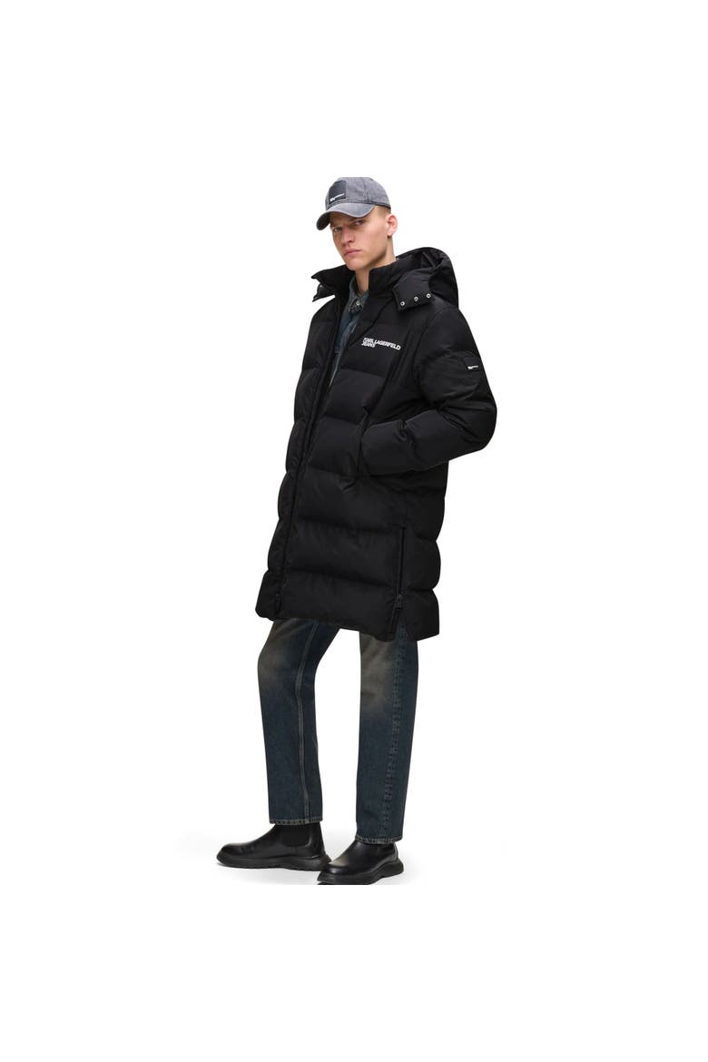 Men's Long Puffer Jacket, Alternate, color, Black