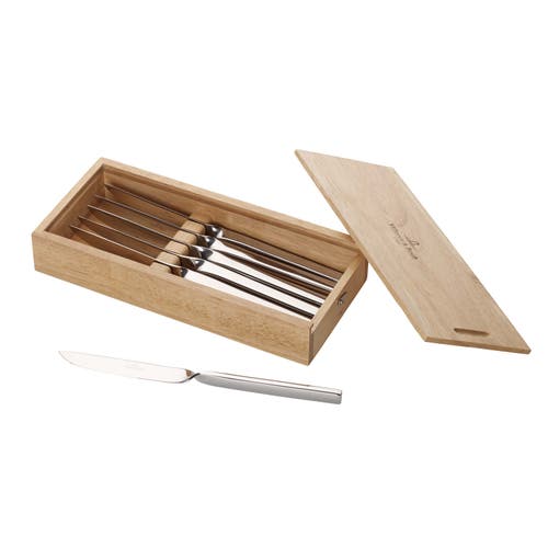 Villeroy & Boch Newwave Pizza & Steak Knife Set Of 6 In Silver/platinum