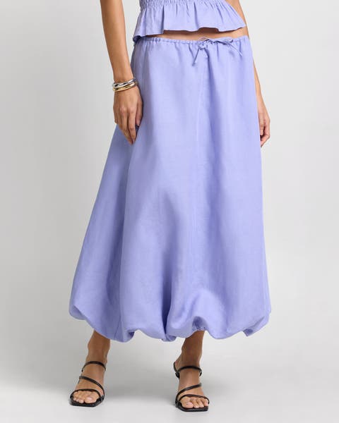 Air Linen Bubble Maxi Skirt