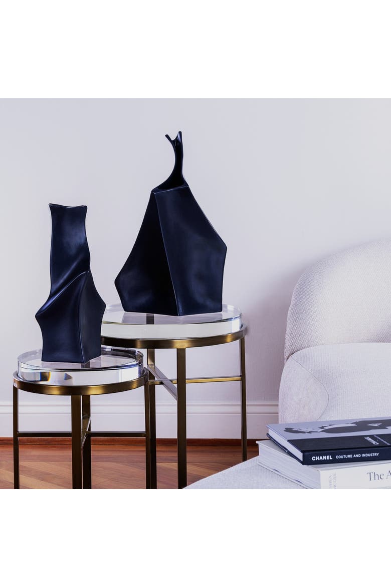 Geo Tall Vase, Alternate, color, Black