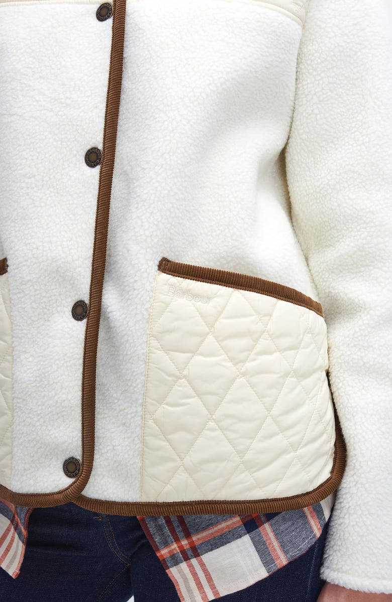 Barbour Brambles Mixed Media Faux Shearling Jacket, Alternate, color, 