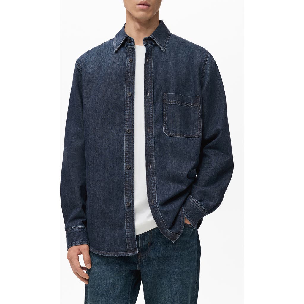 Mango Denim Overshirt In Blue