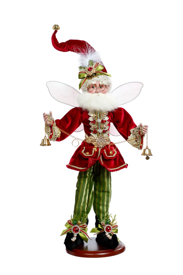 5 Golden Rings Fairy on Base, Main, color, Red