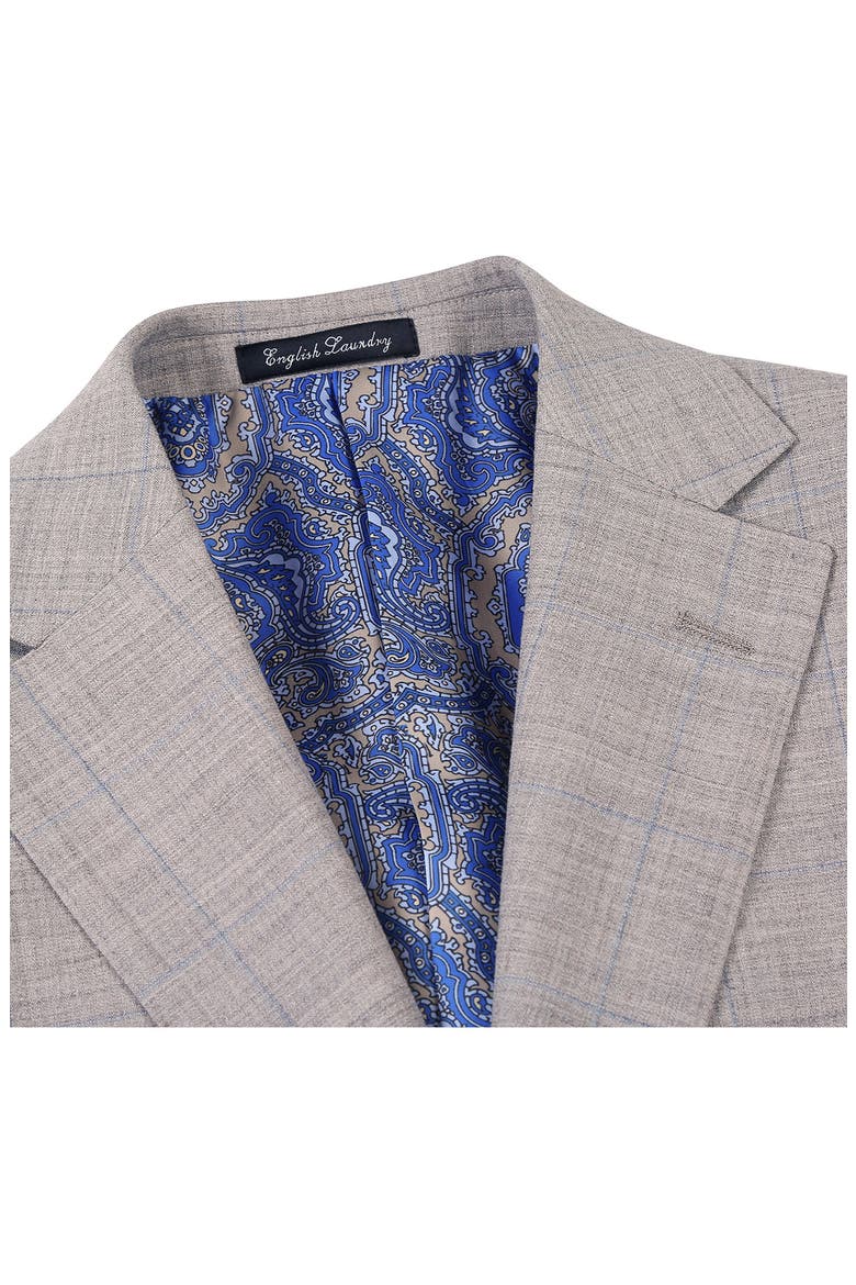 Plaid Grey Wool Blend Suit, Alternate, color, LIGHT GREY
