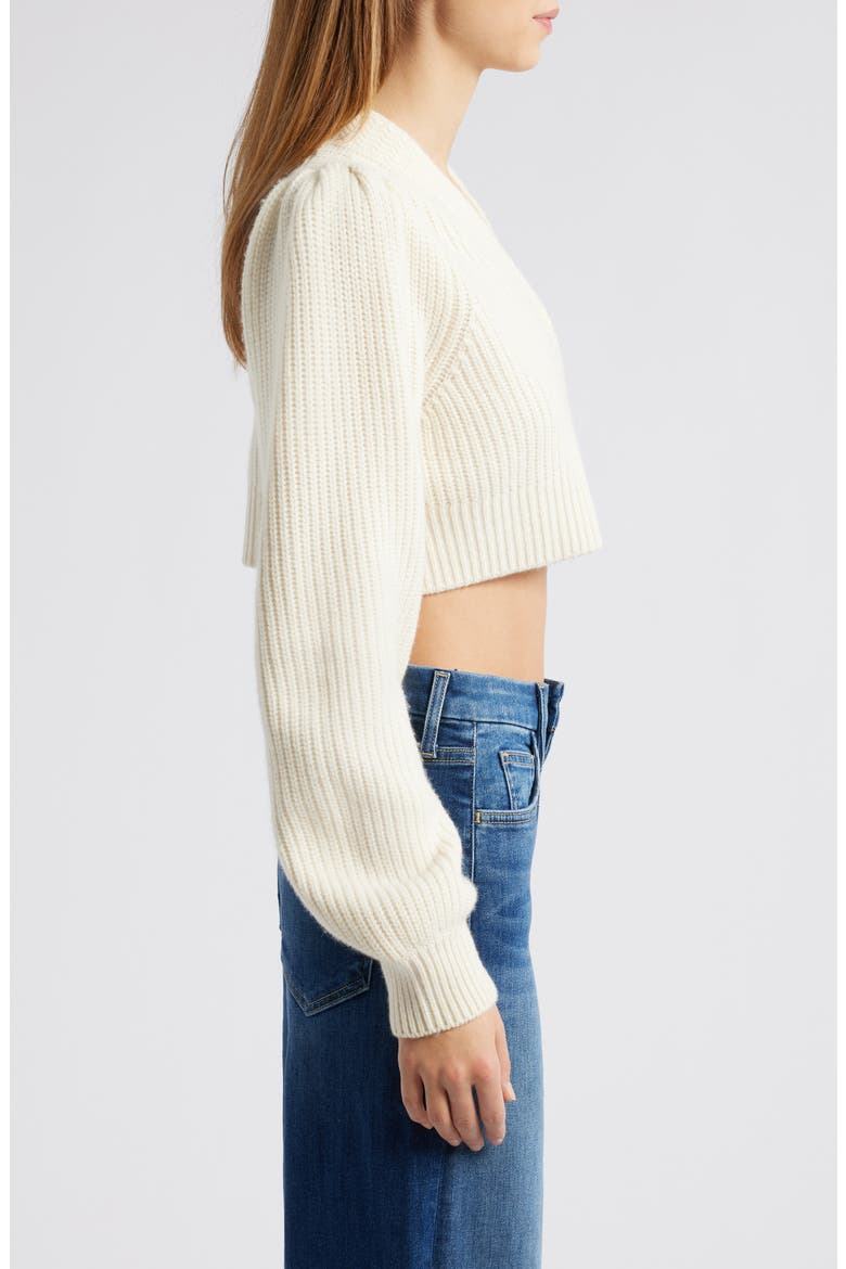 Avignon Wool & Cashmere Crop Cardigan, Alternate, color, IVORY