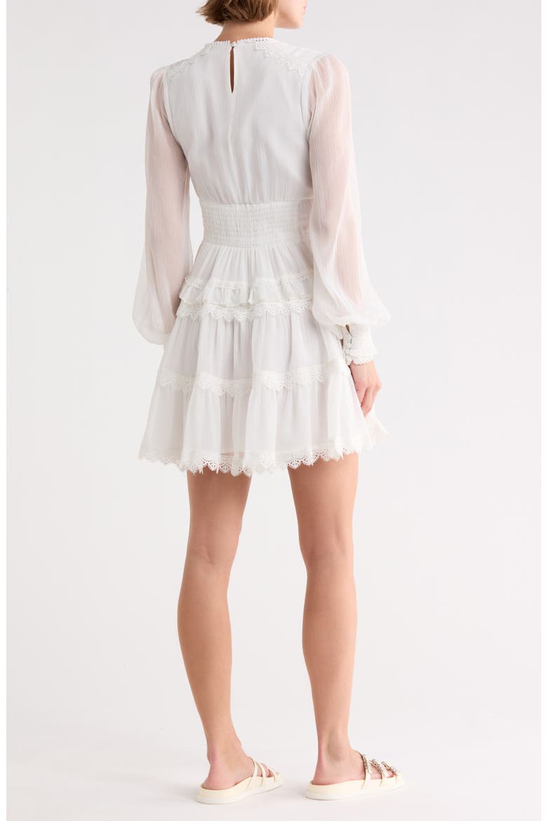 Zaphia Long Sleeve Babydoll Minidress, Alternate, color, WHITE