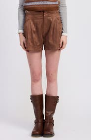 JACQUIE THE LABEL Cordelia Faux Suede Shorts