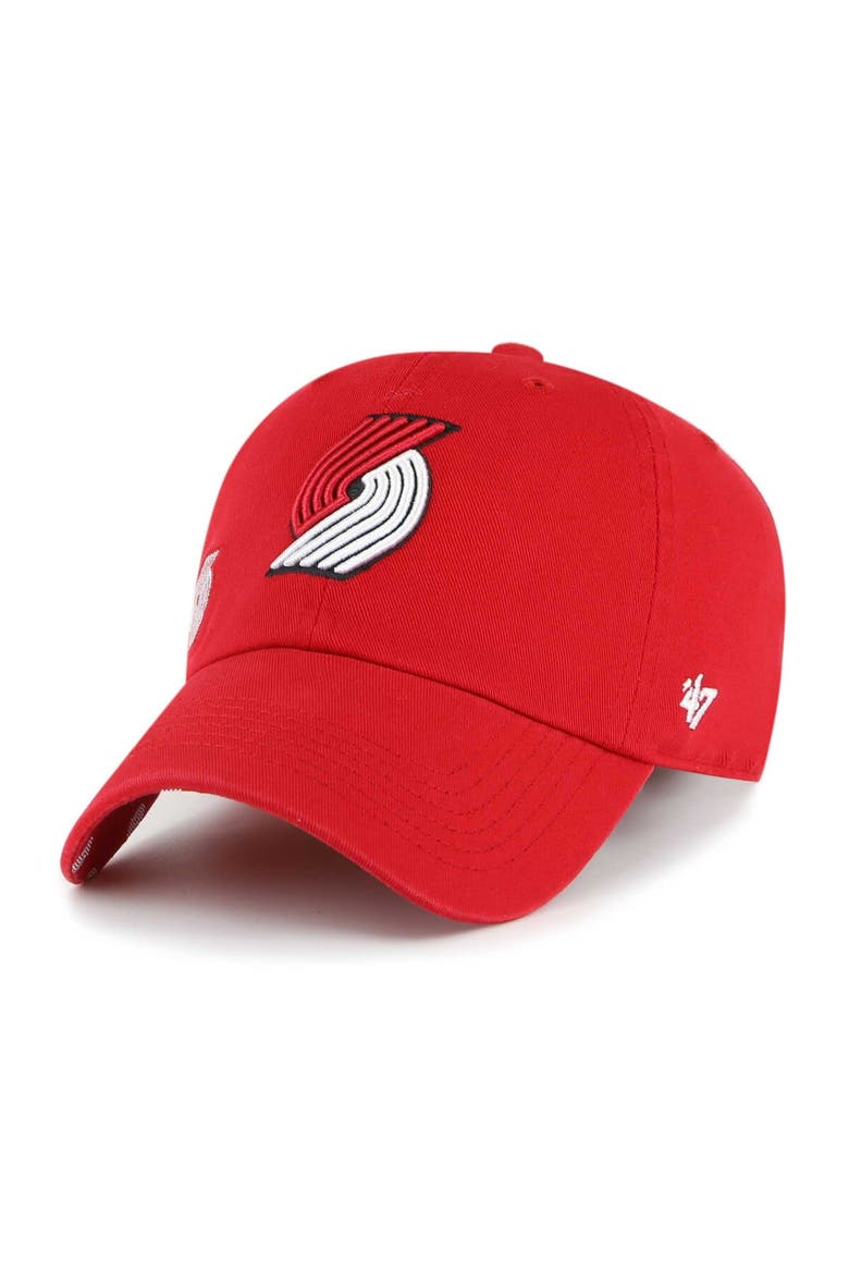 Women's '47  Red Portland Trail Blazers Confetti Undervisor Clean Up Adjustable Hat, Alternate, color, Red