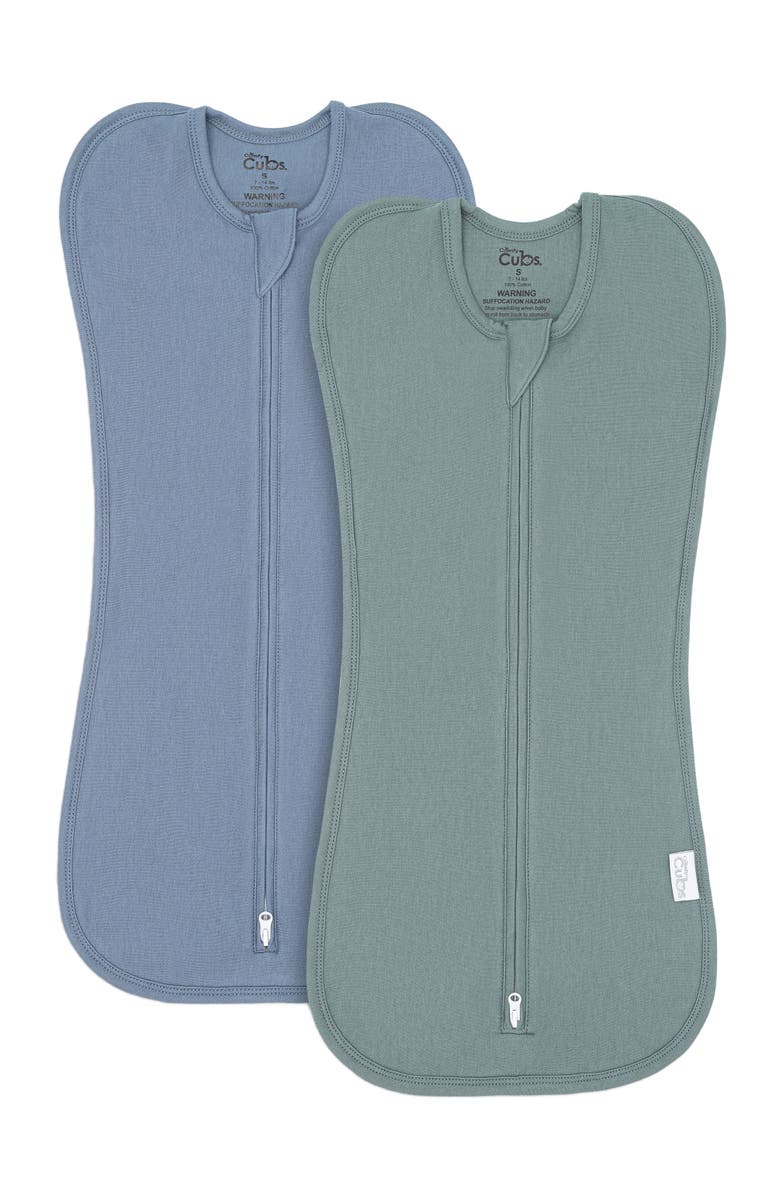 Comfy Cubs Easy Zipper Swaddle Blankets, Alternate, color, Nomadic Blue, Azul