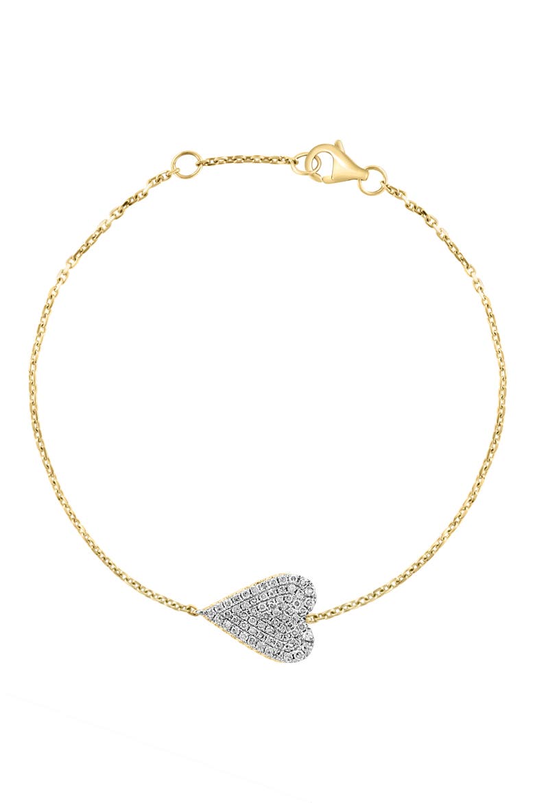 14K Yellow Gold & Diamond Heart Station Bracelet - 0.33 ctw, Main, color, YELLOW GOLD