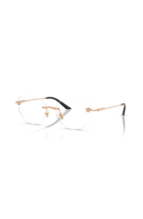Versace 55mm Round Optical Glasses In Pink