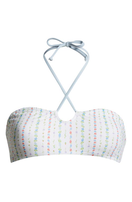 Pacsun Karly Bandeau Swim Top In Karly Sweet Floral/light Blue