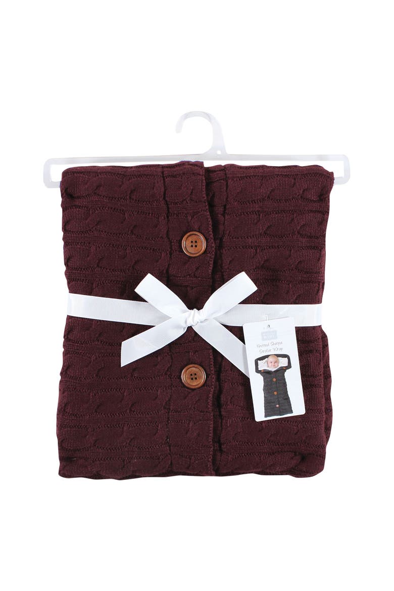 Fluffy Knitted Baby Lounge Stroller Wrap Sack, Alternate, color, Burgundy