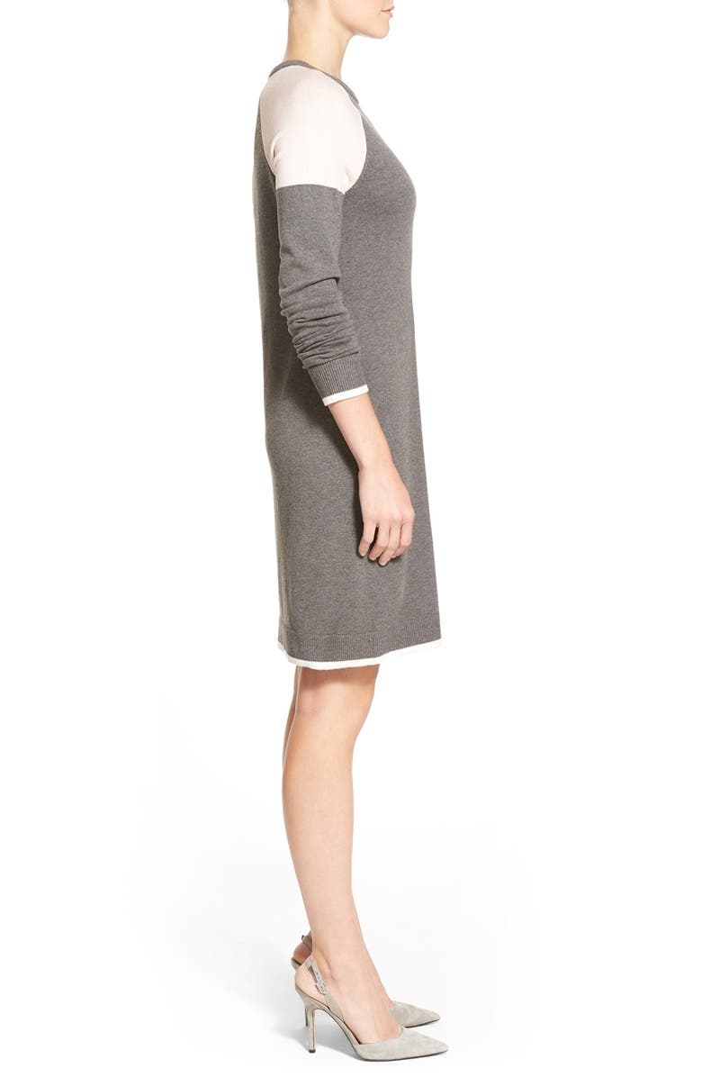 Eliza J Colorblock A-Line Sweater Dress, Alternate, color,