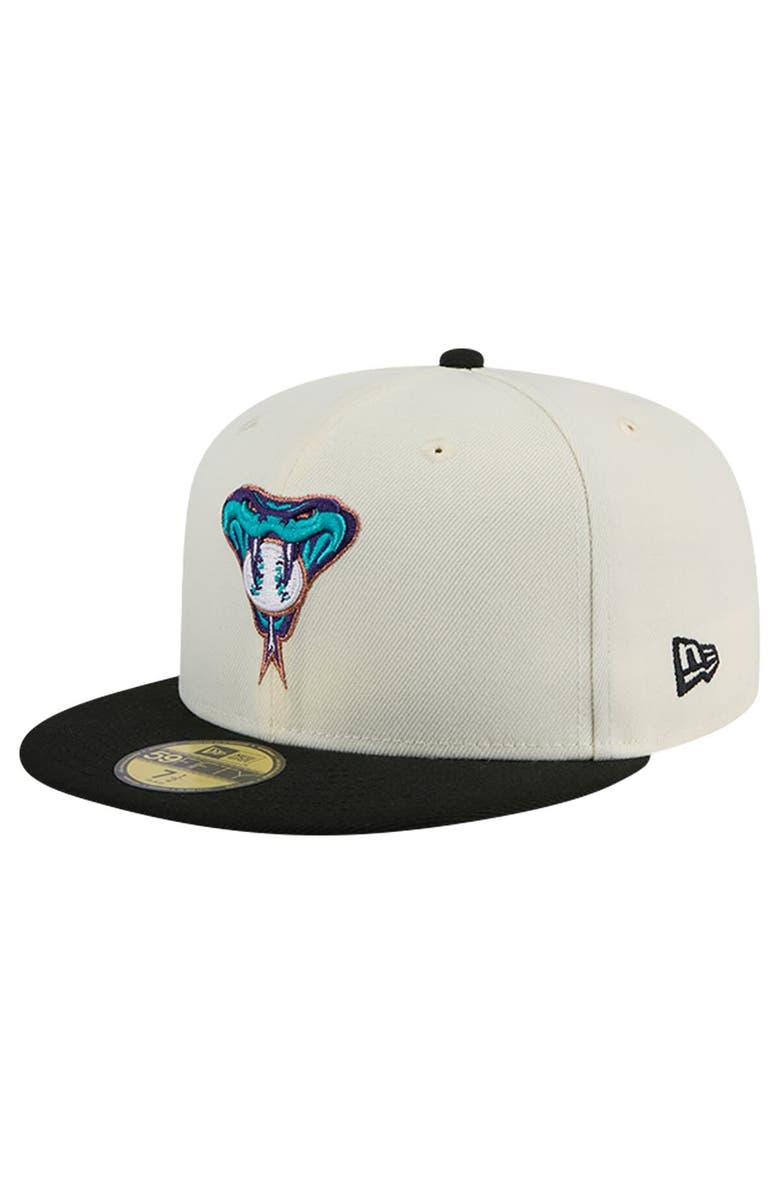 New Era Men's New Era Cream Arizona Diamondbacks Cooperstown Collection Chrome 59FIFTY Fitted Hat, Main, color, 