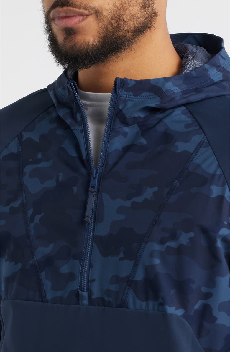 G/FORE Hybrid Quarter Zip Hoodie, Alternate, color, Twilight Camo