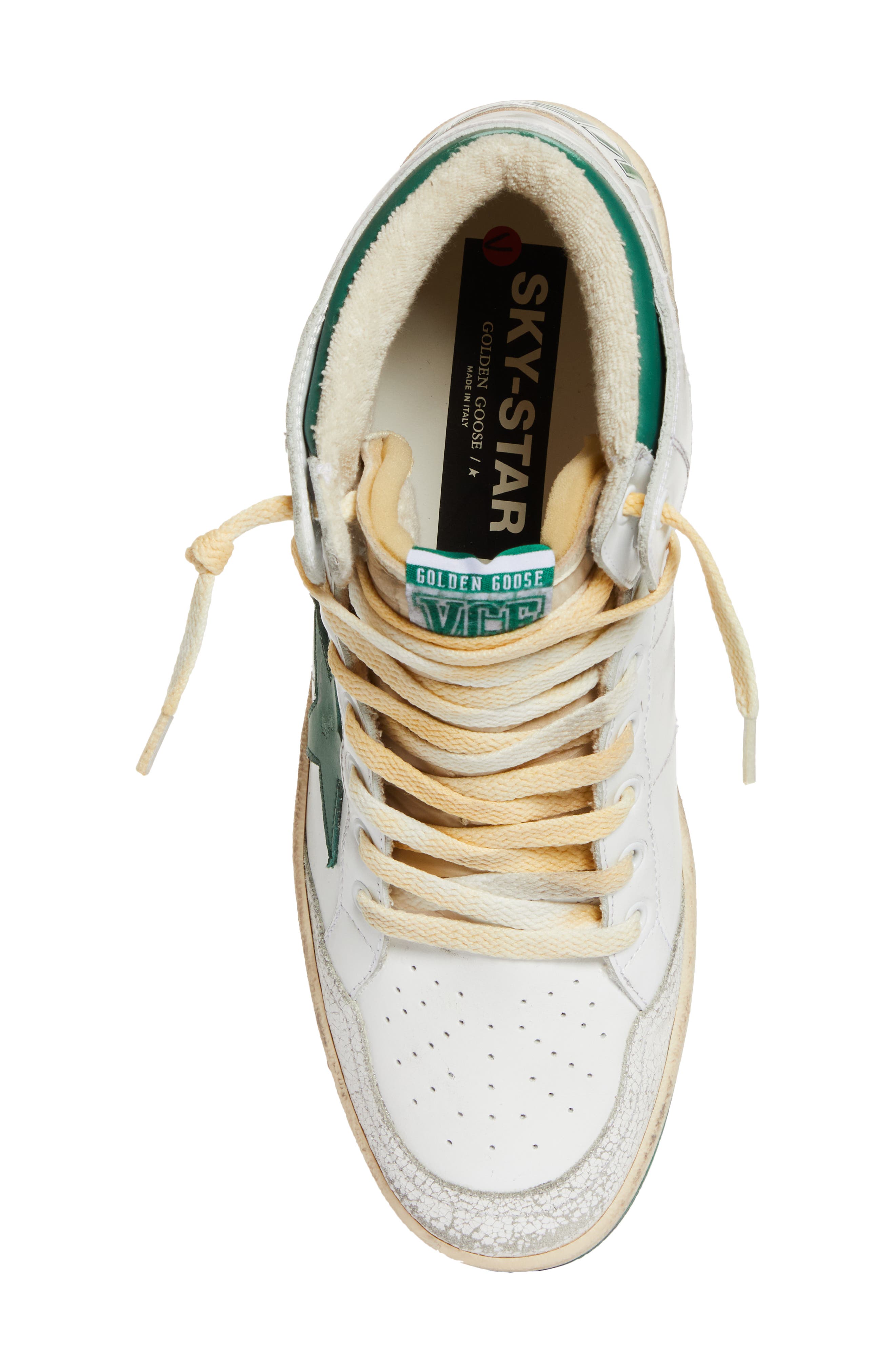 Golden Goose Sky-Star High Top Sneaker, Alternate, color, White/ Green
