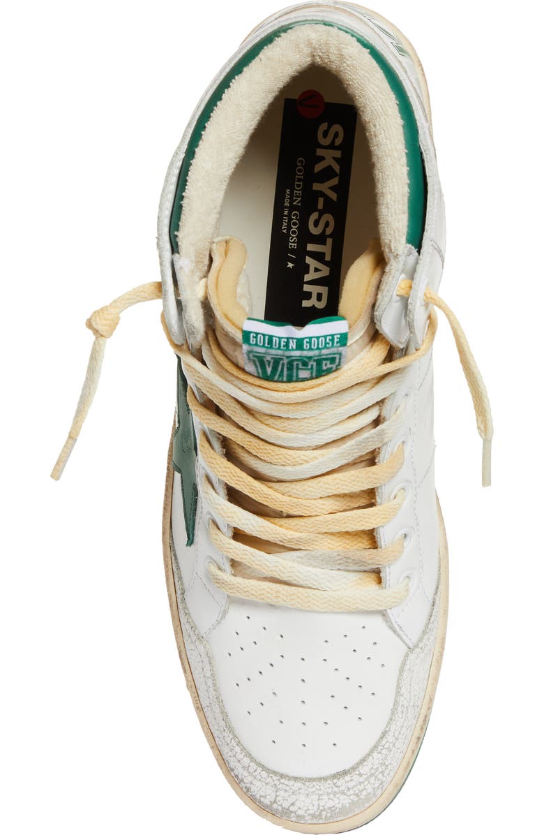 Golden Goose Sky-Star High Top Sneaker, Alternate, color, White/ Green
